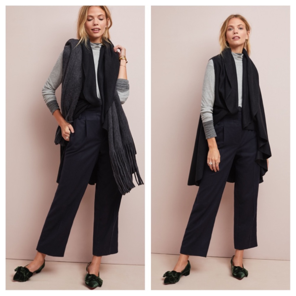 Anthropologie Moth One Size Cascades Shawled Vest